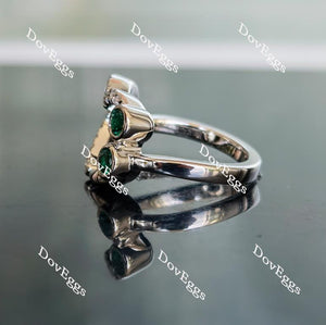 In Mayte honor: you are value round moissanite/lab grown diamond & colorded gem band-2.3mm band width