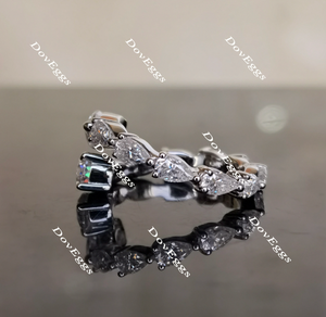 The teardrop pear full eternity moissanite engagement ring/wedding band