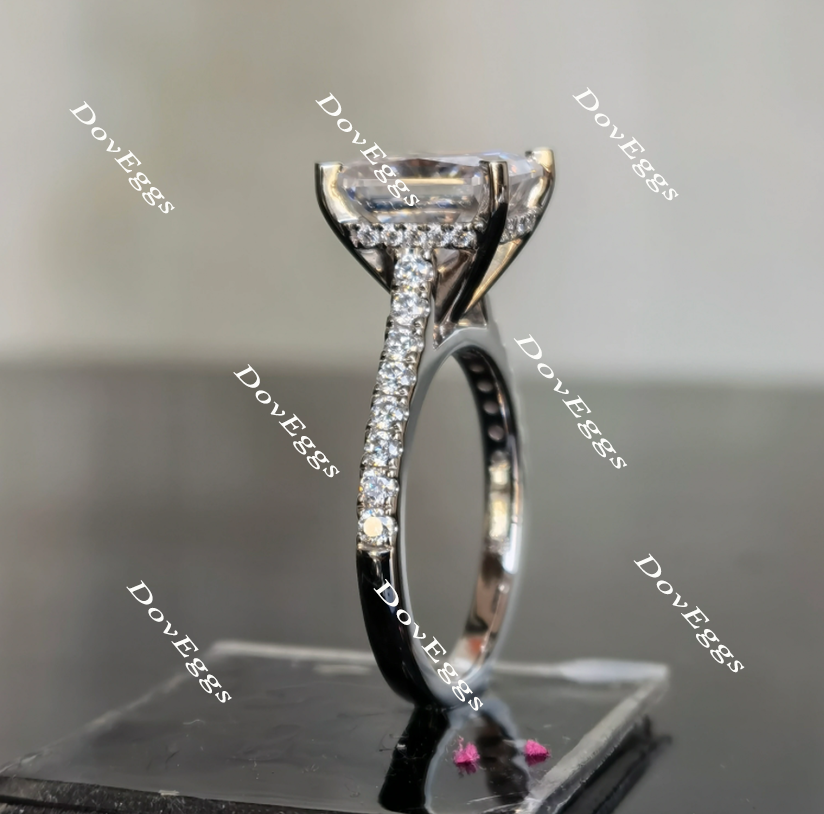 The Karen half eternity paved radiant moissanite ring(engagement ring only)