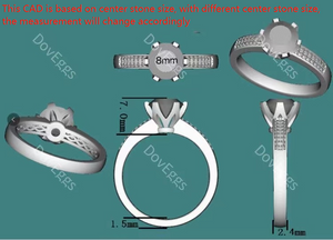 doveggs round channel set moissanite engagement ring