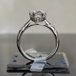 doveggs round moissanite engagement ring with accents