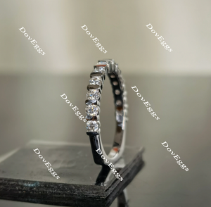Doveggs euro shank round moissanite /Lab grown diamond wedding band(one piece of wedding band only)-1.7mm band width