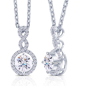 Doveggs round art deco moissanite pendant necklace (pendant only) - DovEggs-Seattle
