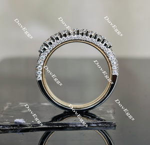 Doveggs round vintage moissanite/lab grown diamond wedding band-2.4mm band width