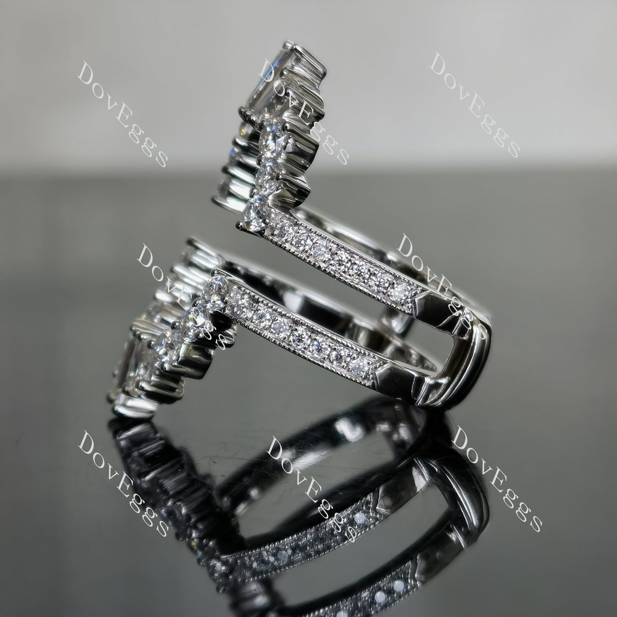 Arizona art deco moissanite/lab grown diamond enhancer (enhancer only)-6.9mm band width