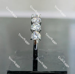 Doveggs heart seven stone moissanite wedding band-2.5mm band width
