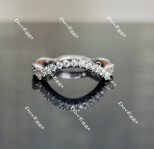 Doveggs round curved moissanite/lab grown diamond wedding band (one piece of wedding band only)