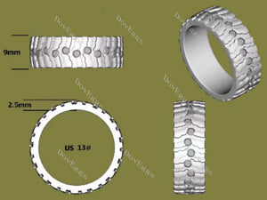 Doveggs round full eternity moissanite/lab grown diamond wedding band-9mm band width