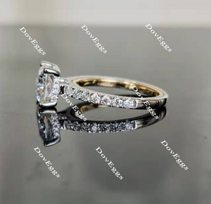 Doveggs cushion paved moissanite engagement ring