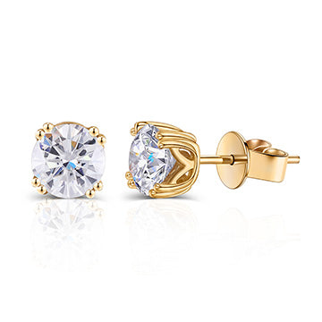 Doveggs solitaire round moissanite stud earring for women