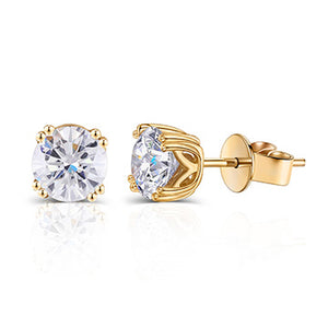 Doveggs solitaire round moissanite stud earring for women