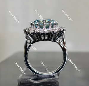 Doveggs halo colored moissanite engagement ring for women