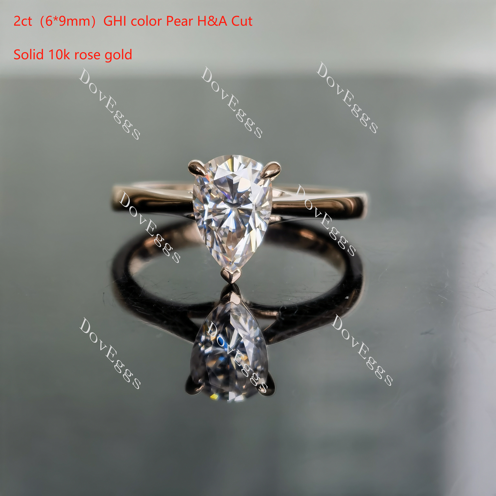 Doveggs solitaire moissanite engagement ring for women