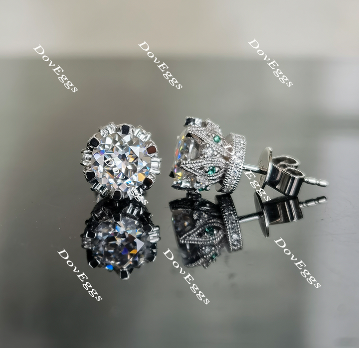 Doveggs round moissanite stud earrings for women - DovEggs-Seattle