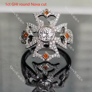 A Cross for CCG round moissanite engagement ring