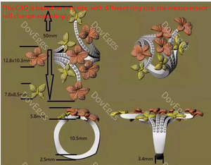 Doveggs round flower moissanite ring/lab grown diamond wedding bands-3.4mm band width