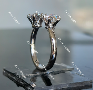 Dorothy round two stone moissanite engagement ring