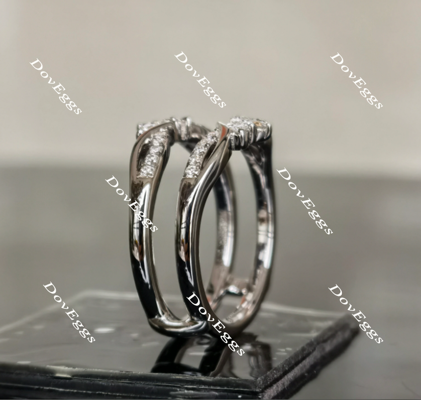 Doveggs round moissanite enhancer/lab grown diamond wedding band-5.9mm band width
