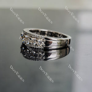 Doveggs round pave moissanite/lab grown diamond wedding band-3.0mm band width