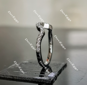 Doveggs pave curved moissanite/lab grown diamond wedding band-1.8mm band width