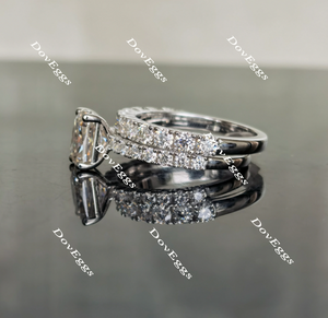 Doveggs round half eternity pave moissanite/lab grown diamond wedding band (wedding band only)-2.0mm band width