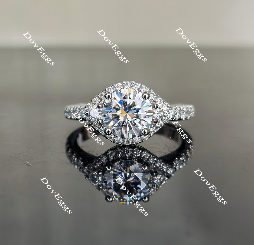 halo moissanite engagement ring