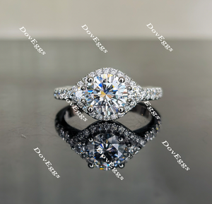 halo moissanite engagement ring