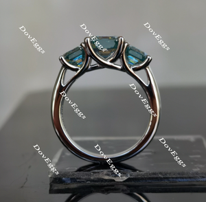 Doveggs asscher three-stone moissanite engagement ring