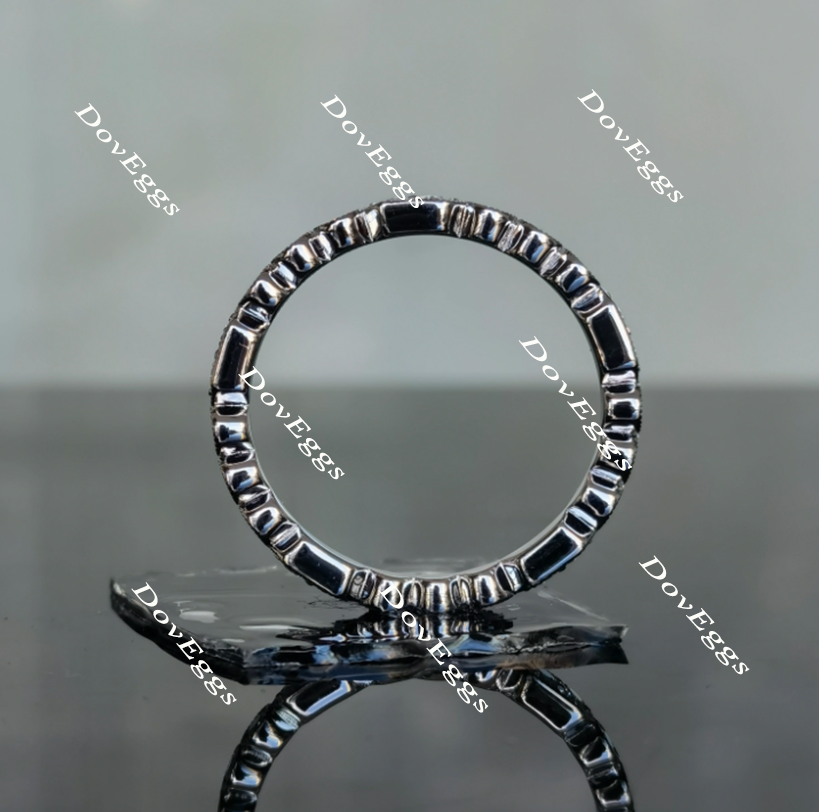 Doveggs round art deco full eternity moissanite ring/lab grown diamond wedding bands-2.7mm band width
