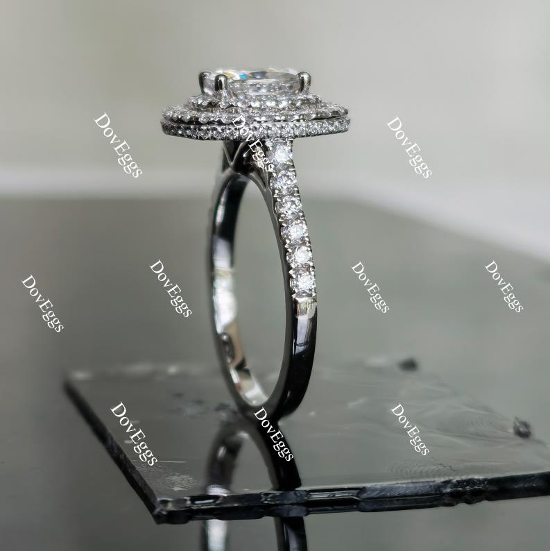 Doveggs pave double halo moissanite engagement ring