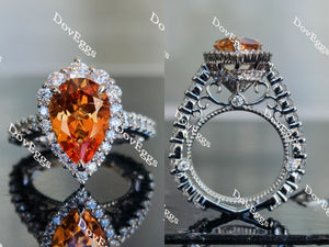 orange sapphire engagement ring