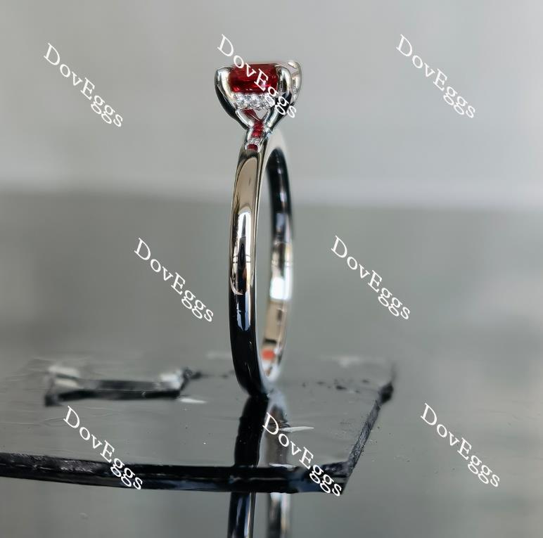 Doveggs asscher vivid pigeon blood ruby colored gem engagement ring