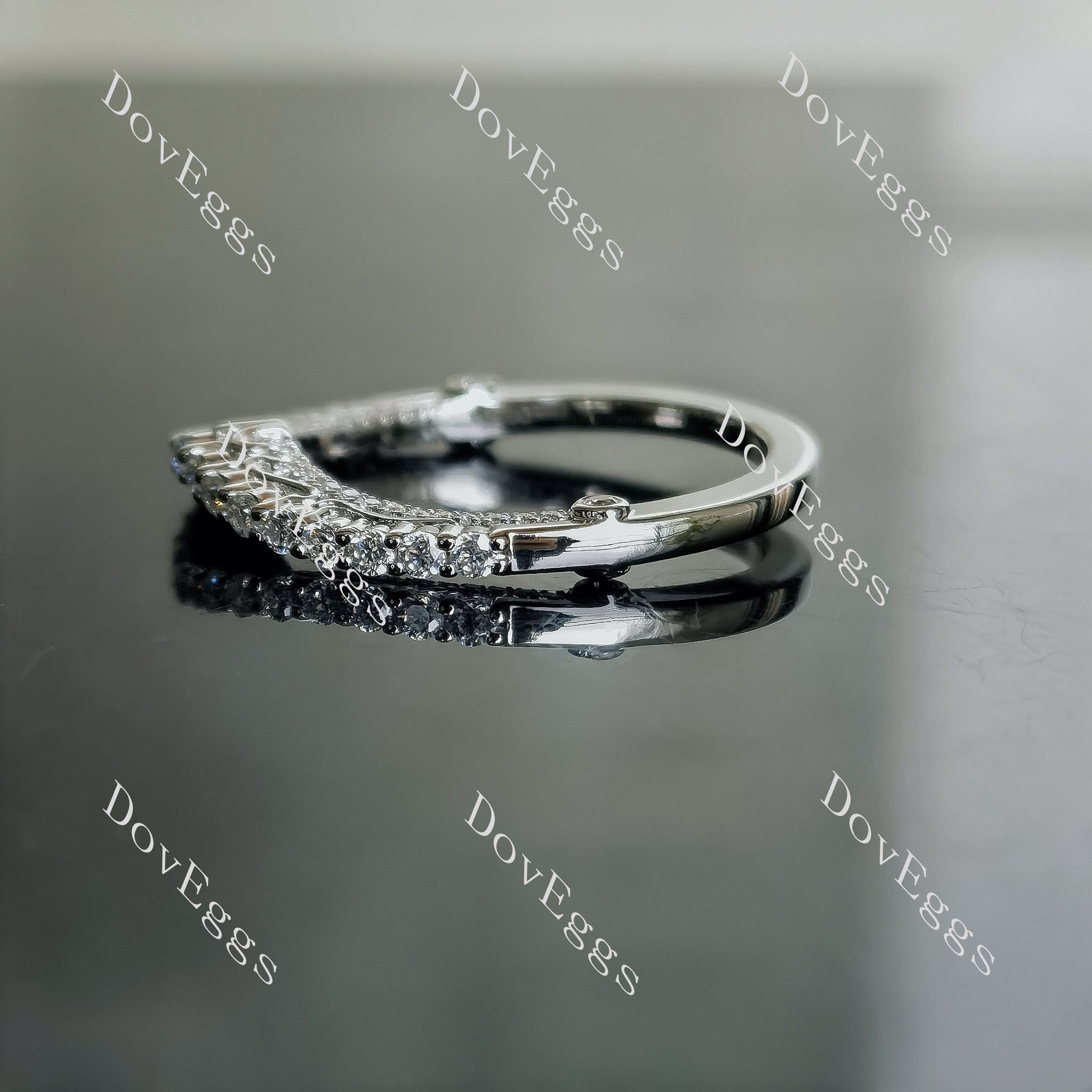 Doveggs round pave moissanite wedding band-1.5mm band width