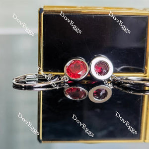 Doveggs bezel setting drop colored gem earrings for women