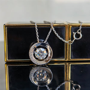Doveggs premade 18k white gold round moissanite pendant necklace (pendant only)
