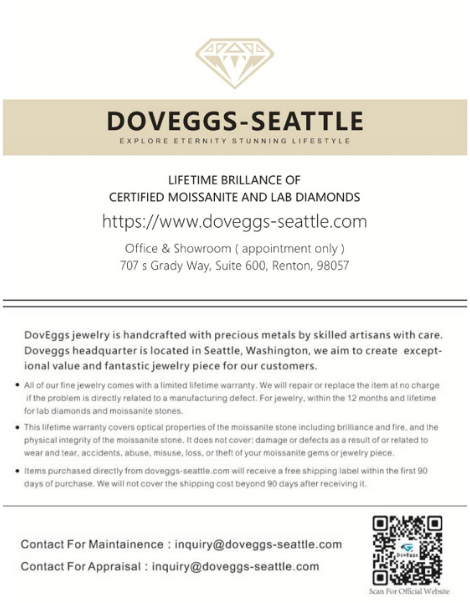 Doveggs half eternity channel set moissanite/lab diamond  wedding band-4mm band width