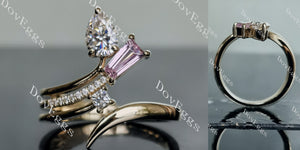 Doveggs pear art deco vintage moissanite engagement ring