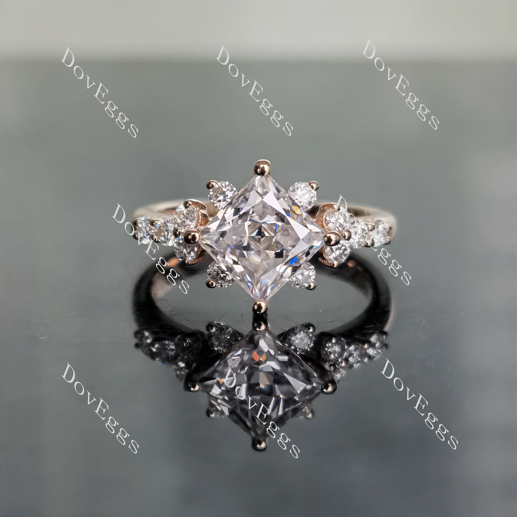 Doveggs side stones moissanite engagement ring