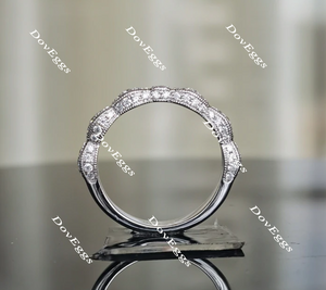 Doveggs anniversary Art deco moissanite/lab grown diamond wedding band-3.3mm band width