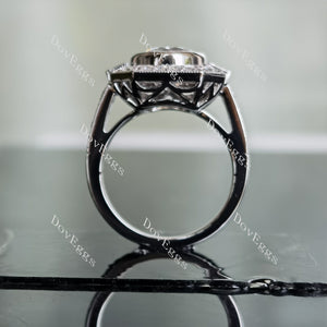 Nouveau Gatsby halo moissanite engagement ring