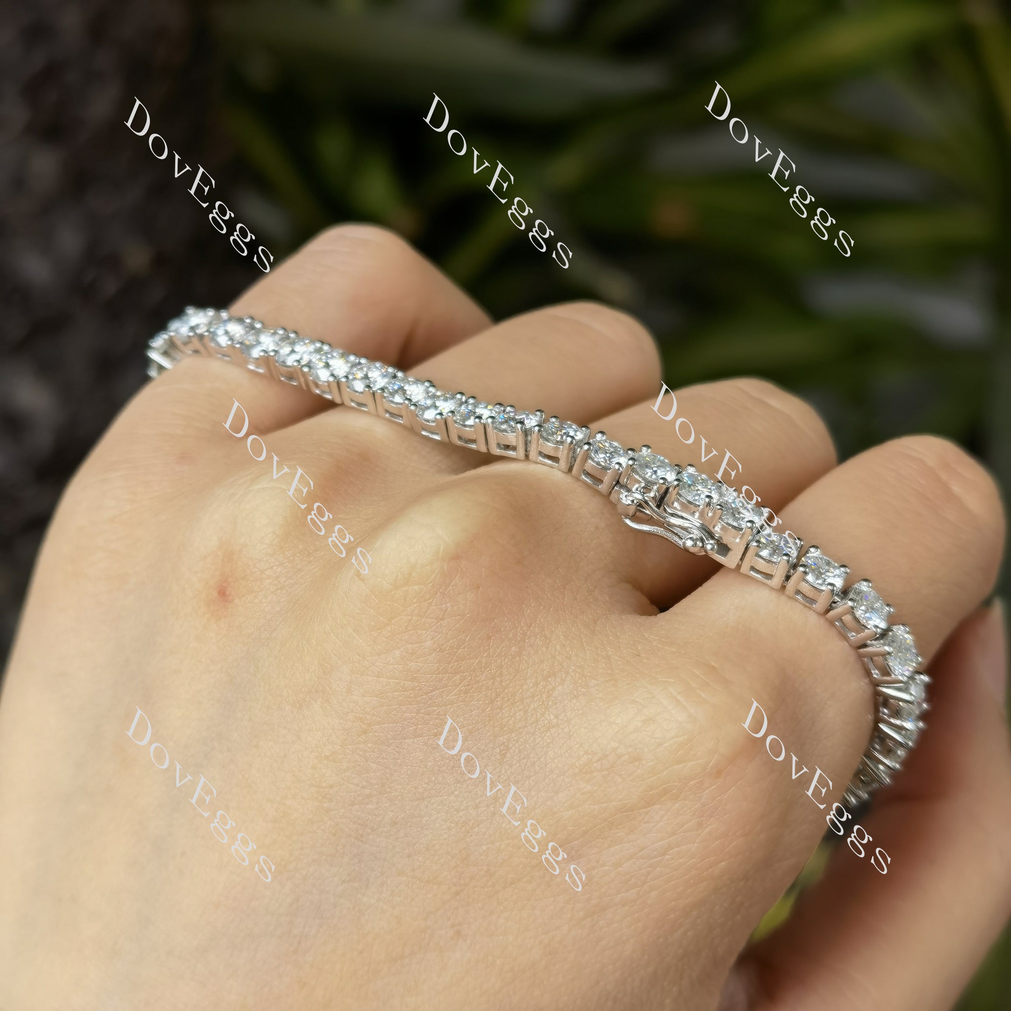 Doveggs round GHI color moissanite/lab grown diamond tennis bracelet