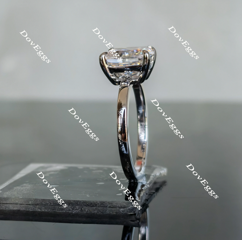Doveggs cushion solitaire moissanite engagement ring for women