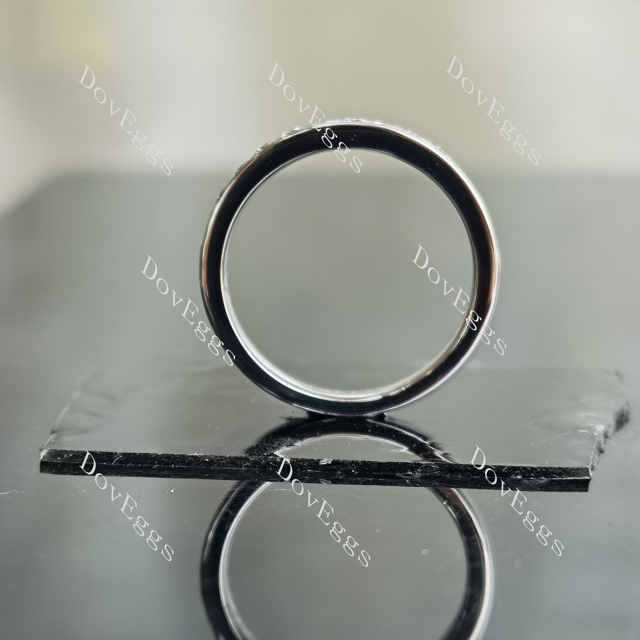 Doveggs half eternity channel set moissanite/lab grown diamond wedding band-2.5mm band width
