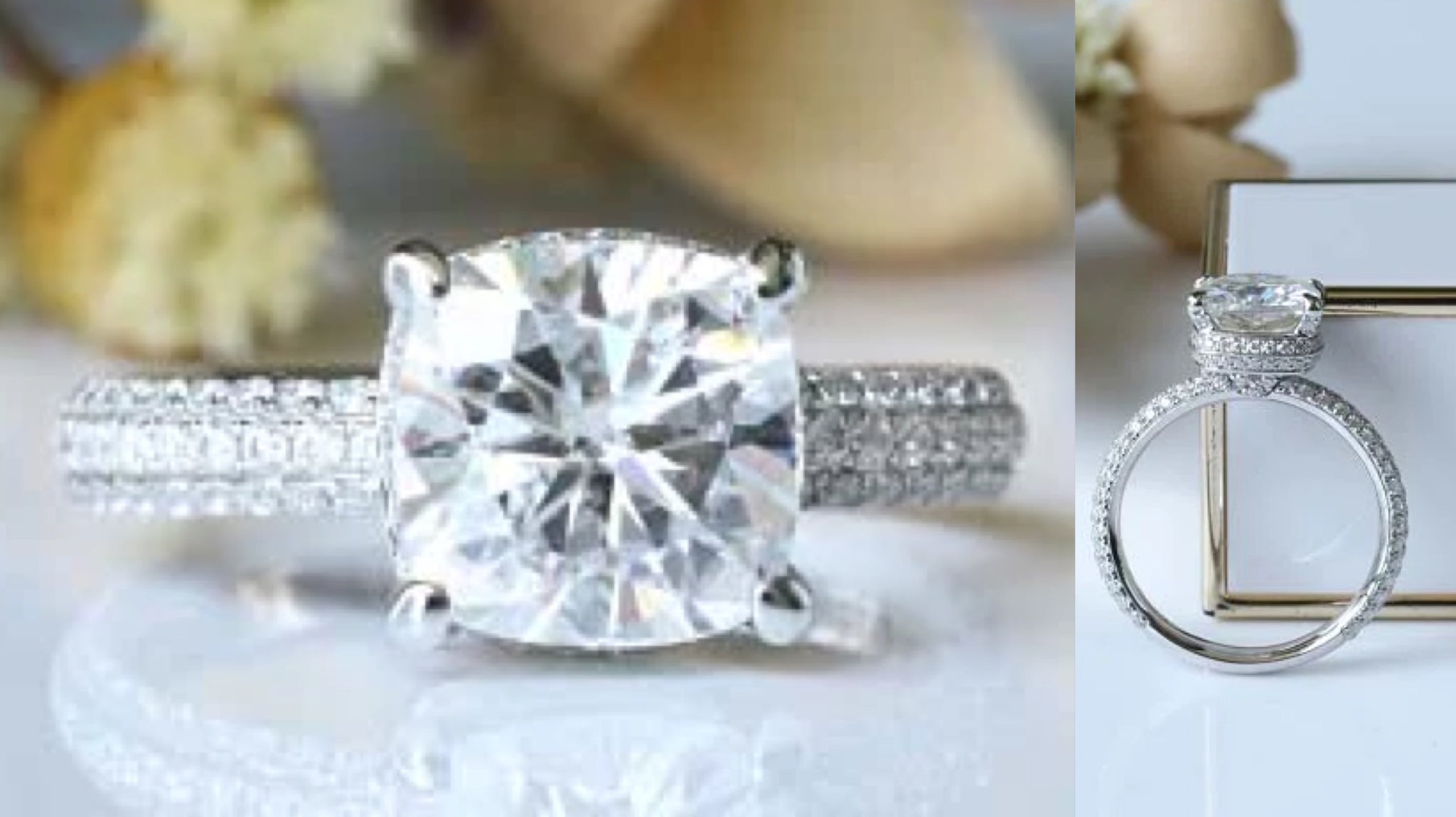 pave moissanite ring