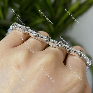 Doveggs round full eternity moissanite bracelet for women