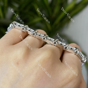 Doveggs round full eternity moissanite/lab grown diamond bracelet for women