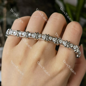 Doveggs round full eternity moissanite/lab grown diamond bracelet for women