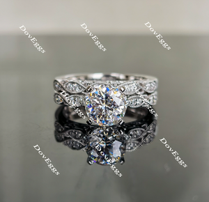 art deco moissanite bridal set