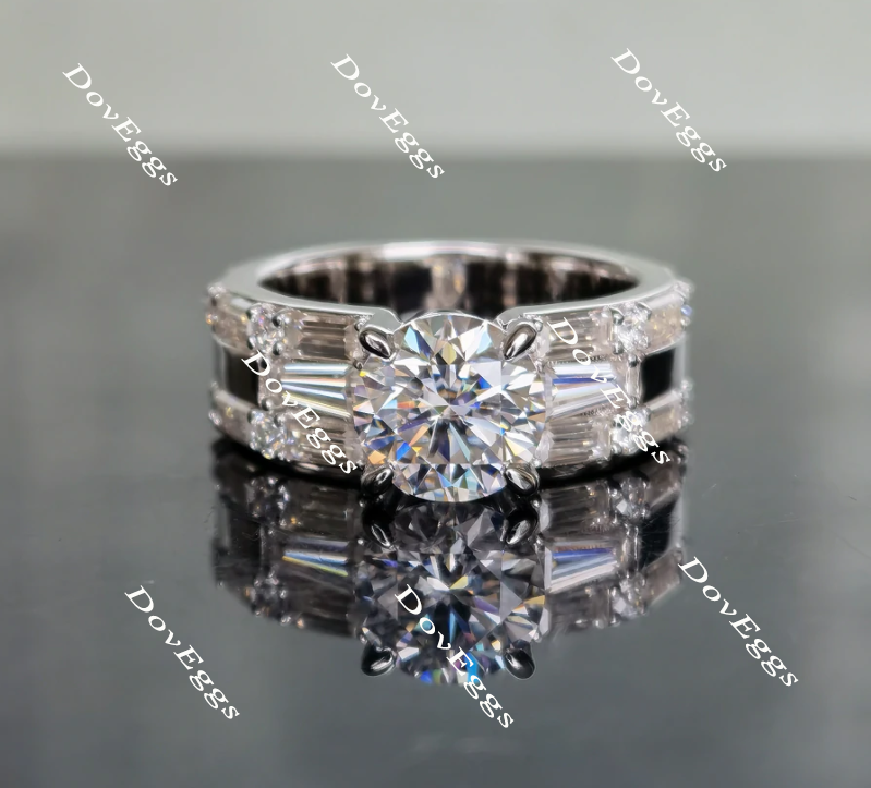 art deco moissanite engagement ring