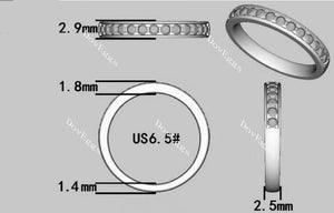 Doveggs half eternity channel set moissanite wedding band/lab diamond ring-2.5mm band width